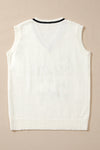 White Vintage Game Day Sweater Vest