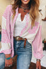 Pink Leopard Striped Western Casual Shirt