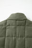 Green Zip-Up Pocket Quilted Jacket