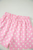 Green Polka Dot Print Color Block Trim Mock Neck Short Set