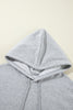 Black Fleece Lined Kangaroo Pocket Drawstring Chunky Hoodie