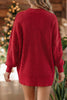 Chestnut Long Sleeve Ribbed Knit Stand Neck Regular Fit Sweater