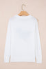 White Retro Flying Mallard Pattern Drop Shoulder Pullover Sweater