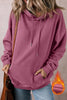 Black Fleece Lined Kangaroo Pocket Drawstring Chunky Hoodie