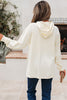 White Solid Color Cute Bow Detail Loose Hoodie