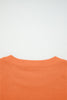 Flamingo Drop Shoulder Puff Sleeve Crop Pullover Drawstring Wide Leg Pants Set