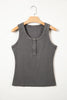 Blue Vintage Distressed Ribbed Mineral Wash Tank Top