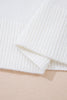 White Retro Flying Mallard Pattern Drop Shoulder Pullover Sweater