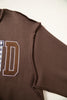 Coffee WWJD Mixed Pattern Embroidered Patch Graphic Mock Neck Sweatshirt