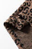 Khaki Leopard Print Quarter Zip Long Sleeve Top Mini Skirt Set