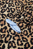 Brown Wild Leopard Print Contrast Striped Frilled Trim Chic Shirt