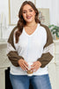 Green Colorblock Lace Patchwork Balloon Sleeve V Neck Plus Size Blouse