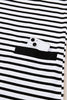 White Stripe Buttoned Front Collared Long Sleeve T Shirt Dress with Pockets