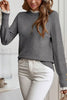 Racing Red Lace Trim Patchwork Buttoned Cuffs Loose Sweater