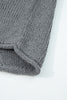 Medium Grey Raw Edge Uneven Hem Patchwork Drop Shoulder Sweater