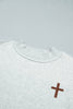 Light Grey Reversible Christian Faith Print Mock Neck Pullover Sweatshirt
