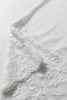 White Lace Trim V Neck Cuffed Long Sleeve Loose Top
