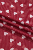 Racing Red Allover Heart Print Mesh Short Sleeve Top