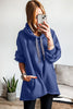 Four Leaf Clover Fleece Lined Adjustable Drawstring Oversize Tunic Hoodie