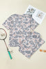 Multicolour Camouflage Short Sleeve Top and High Waist Wide Leg Pants Set