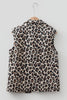 Brown Leopard Open Front Jacket Vest