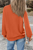 Black Plain Drop Shoulder Crewneck Pullover Sweatshirt