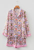 Pink Christmas Holiday Print Nutcracker Long Sleeve Shorts 2pcs Pajama Set