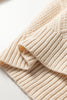 Oatmeal Cable Knit Drop Shoulder Loose Fit Sweater Dress
