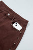 Dusk Blue Side Seam Rivet Detail Ankle Length Casual Jeans