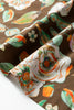 Brown Floral Print Contrast Trim V Neck Pocketed Long Sleeve Mini Dress