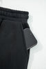 Black Fleece Lined Leopard Drawstring Elastic Waist Solid Pants