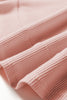 Gossamer Pink Rounded Hem Waffle Long Sleeve Top
