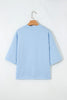 Peach Blossom 3/4 Sleeve Boxy Knit Button Down Sweater Cardigan