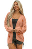Light Pink Christmas Tree Print Open Front Drop Shoulder Midi Cardigan