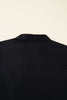 Black Contrast Trim Knot Cuffs Plus Size V Neck Mini Dress
