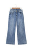 Beau Blue Acid Wash Pocket Detail Flare Jeans