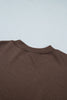Coffee Camouflage Sleeve Crewneck Baggy Pullover Sweatshirt