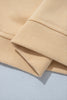 Parchment Solid Color Long Sleeve Top Split Skort 2pcs Outfit