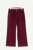 Vineyard Green Corduroy Solid Color High Waist Wide Leg Pants