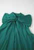 Evergreen Bow Tie Satin Shift Sleeveless Mini Dress