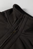 Carbon Grey Waffle Knit Patchwork Half Zipped Casual Sweatshirt