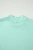 Light Pink Solid Color Exposed Seam Mock Neck Oversize Tee Casual Shorts 2pcs Outfit