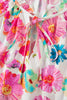Pink Plus Size Floral Print Ruched Short Sleeve Blouse