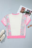 Beige Plus Size Floral Patchwork Short Sleeve Patch Embroidery Cotton T Shirt