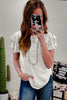 White Layered Ruffle Short Sleeve Round Neck Top