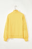 Yellow Cream Embroidered Flower Patchwork Snap Buttons Pullover Sweatshirt