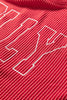 Racing Red Twisted Rib Outlined Merry Letter Graphic Loose Long Sleeve Top