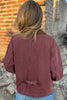 Coffee Corduroy Collar Zipped Front Denim Jacket