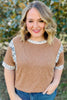 Chestnut Animal Color Block Patchwork Plus Size Tee