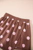 Brown Polka Dot Two Piece Set Long Sleeve Casual Skirt Set